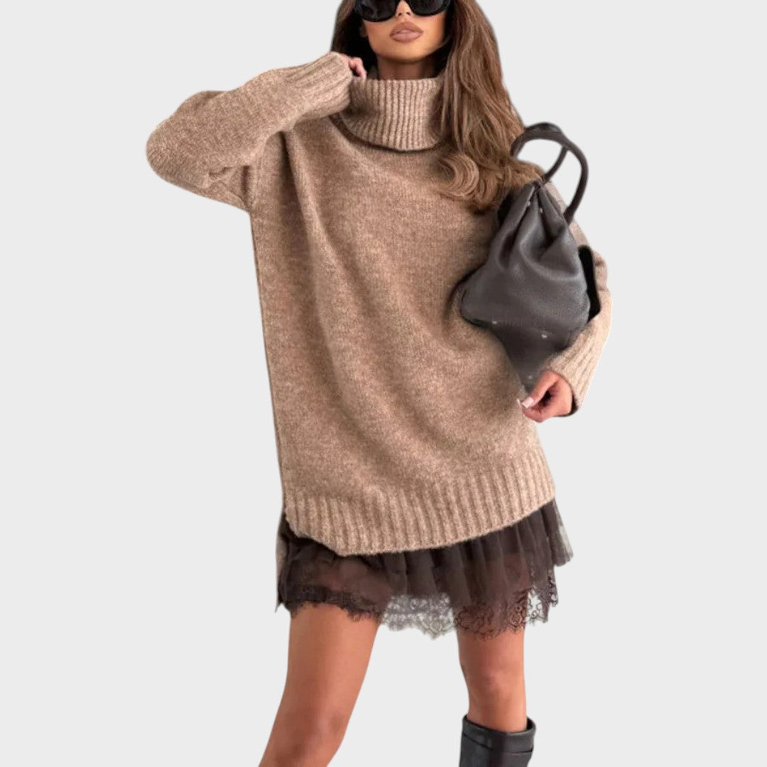 Lena | Oversized Strick-Spitzen-Ensemble