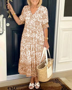 Vera | Romantisches Blumenkleid mit V-Ausschnitt