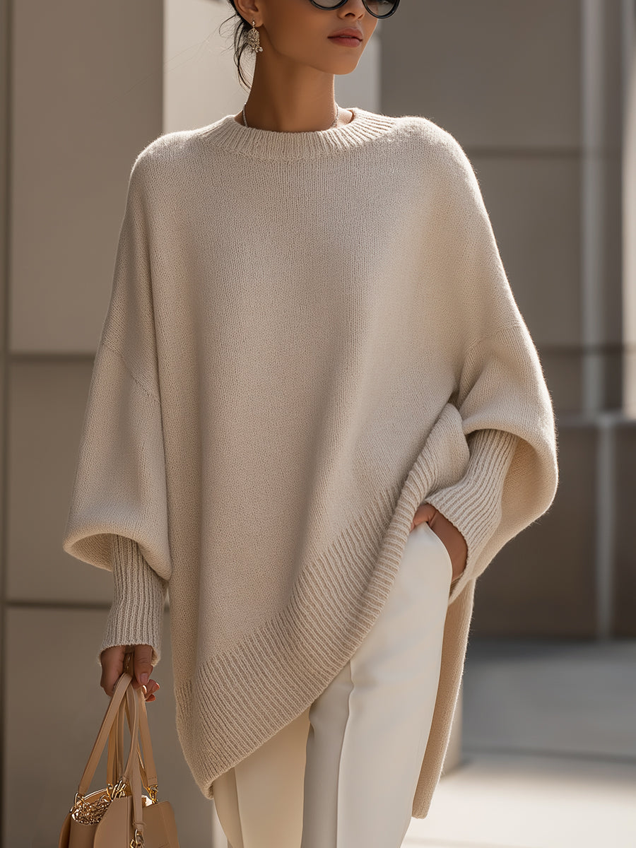 Nina | Weiter Poncho aus Feinstrick