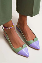 Lena | Zweifarbige Ballettschuhe mit Spitzendetail