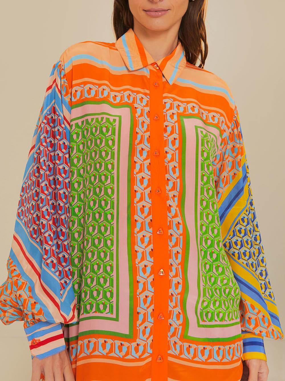Luisa | Buntes Hemd im Tropenlook