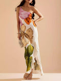 Vera | Florales Maxikleid mit One-Shoulder-Design