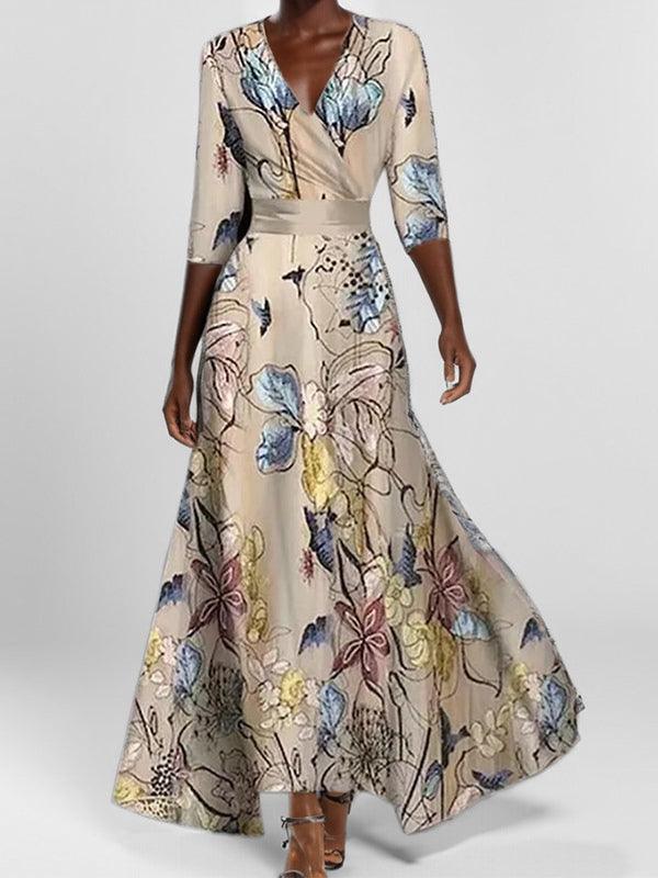 Vera | Elegantes Maxi-Kleid mit Ärmeldetail