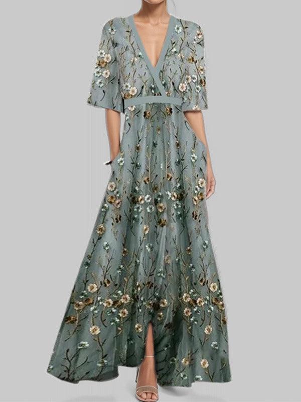 Vera | Elegantes Maxi-Kleid mit Ärmeldetail