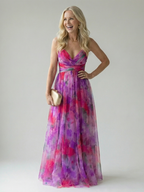 Vera | Fließendes Wickelkleid in Maxilänge
