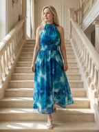 Fenja | Gerafftes Halter-Midikleid für jeden Tag