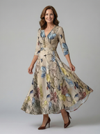 Vera | Midi-Kleid mit überkreuztem Ausschnitt