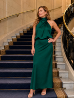 Selma | Ärmelloses Midi-Kleid mit drapiertem Hals