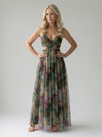 Vera | Fließendes Wickelkleid in Maxilänge