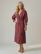 Vera | Fließendes Wickelkleid in Midilänge