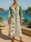 Vera | Bedrucktes Twill-Hemdblusenkleid mit Gürtel