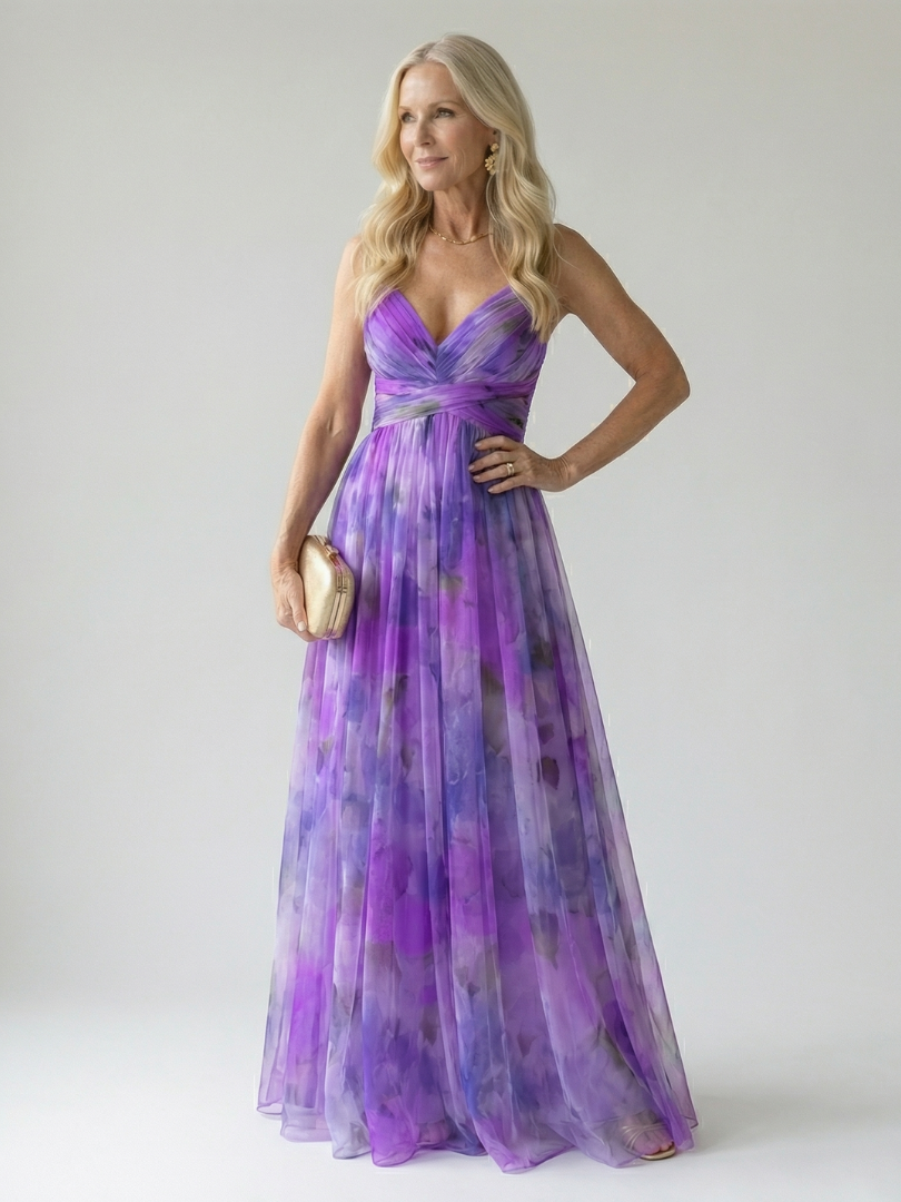Vera | Fließendes Wickelkleid in Maxilänge