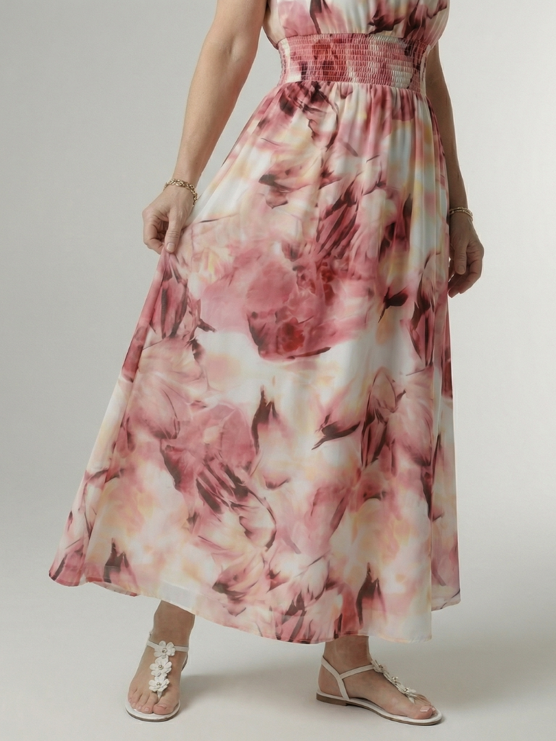Fenja | Gerafftes Halter-Midikleid für jeden Tag