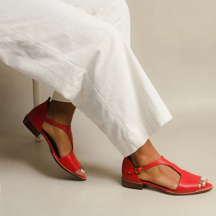 Vera | Offene Sandalen mit Schnallenriemen