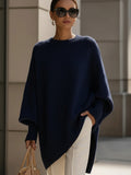 Nina | Weiter Poncho aus Feinstrick