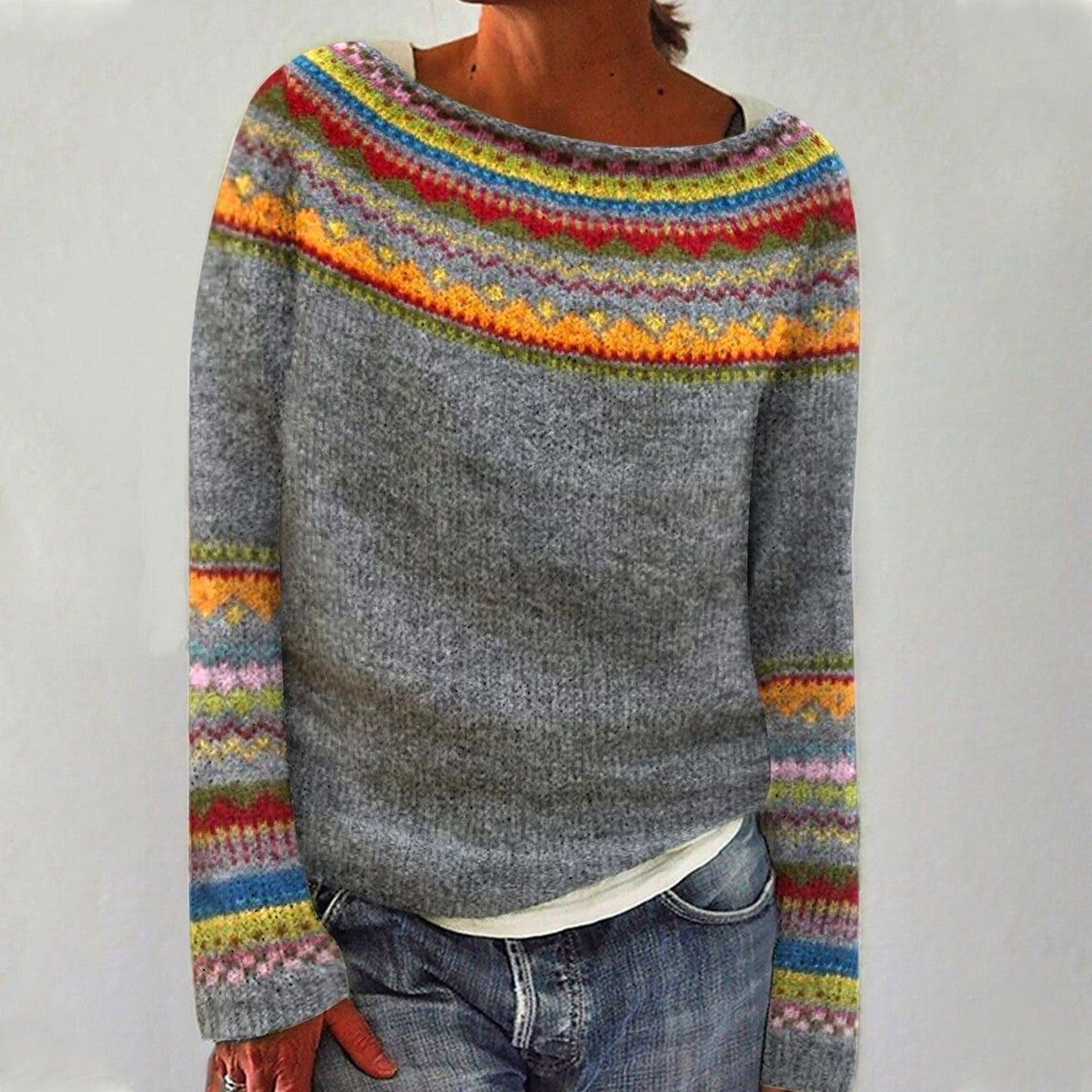 Lena | Kuscheliger Strickpullover mit Rundhals