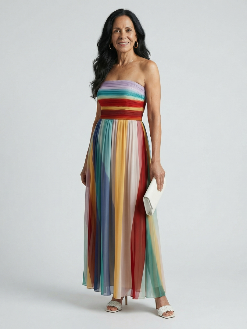Petra | Luftiges Maxikleid mit Streifenmuster