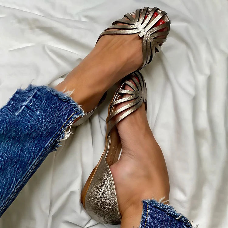 Lena | Offene Ballerinas mit Spitzendetail