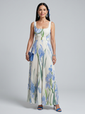 Antonia | Ärmelloses Midi-Kleid mit quadratischem Ausschnitt und Blumenmuster
