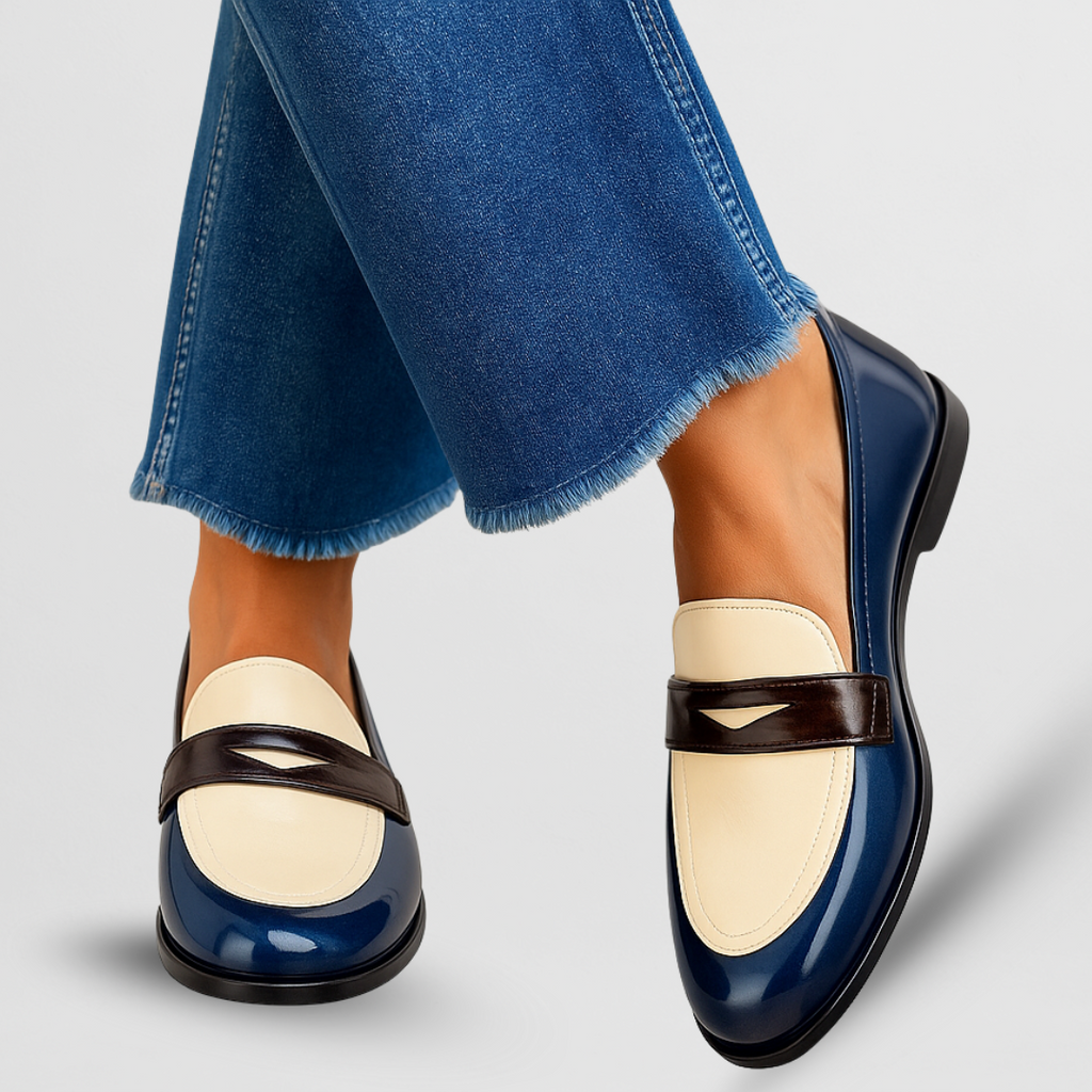 Lena | Zweifarbiger Slipper mit Blockdesign