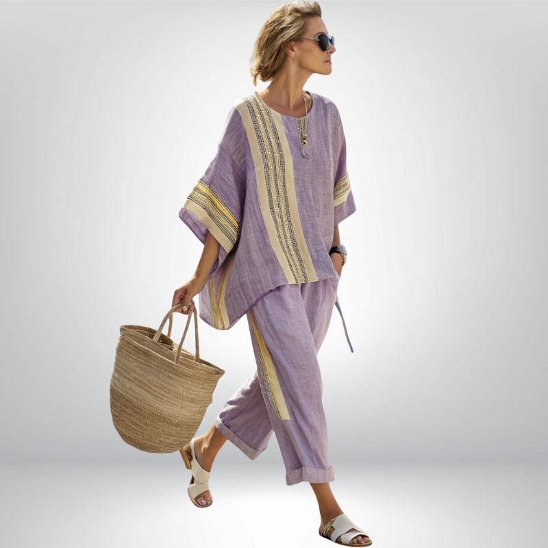 Vera | Verspieltes Boho-Set mit Streifen
