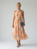 Aurelie | Weiches Halter Midi Kleid