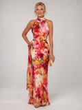 Cornelia | Halterneck Blumenmuster Maxikleid