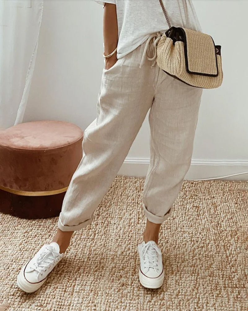 Vera | Leichte Sommerhose mit Leinen