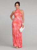 Amara | Neckholder Maxi-Kleid mit bedrucktem Muster