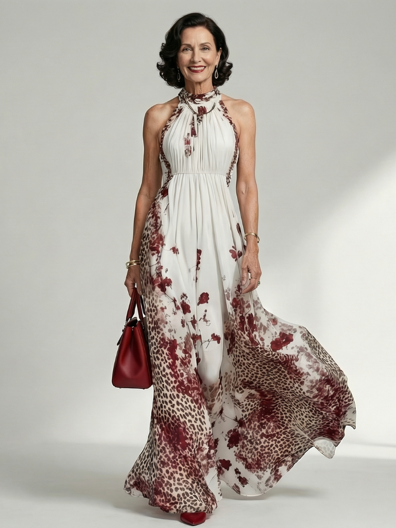 Vera | Fließendes Maxi-Kleid in Weiß