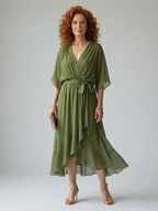 Vera | Leichtes Midikleid mit Drapierung