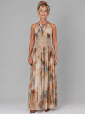 Rosalinde | Maxikleid mit Neckholder und Spitzenbund