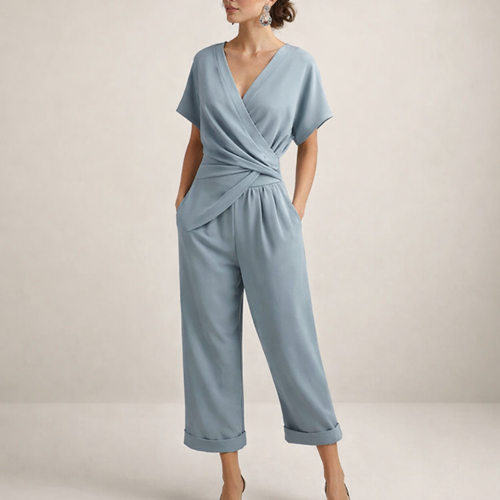 Vera | Raffinierter Wrap-Jumpsuit mit Bindegürtel