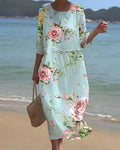 Marlene | Romantisches Blumenkleid im Abendrот