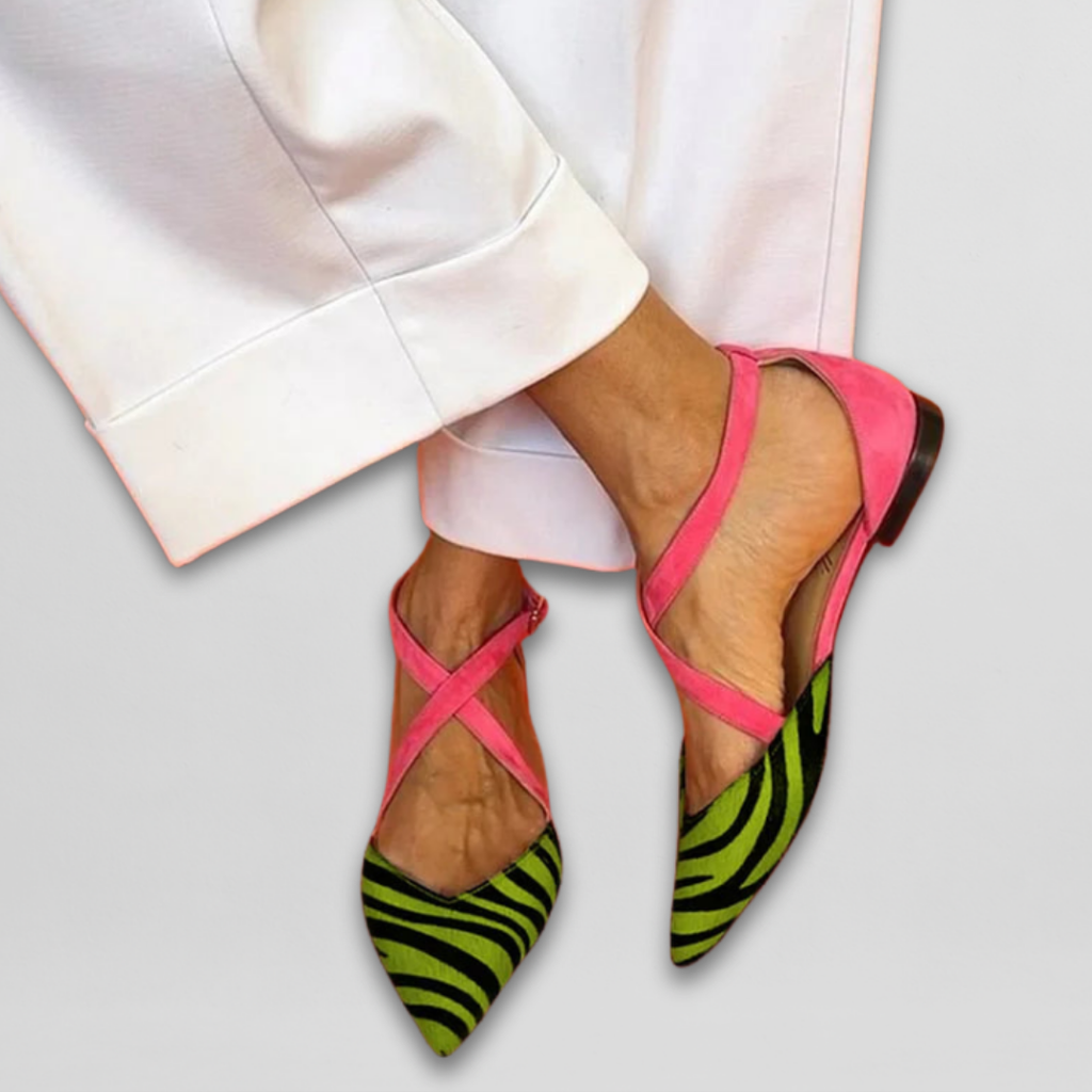 Zara | Mesh-Ballerina mit Kreuzband-Detail