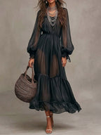 Vera | Feminines Midi-Kleid mit V-Ausschnitt