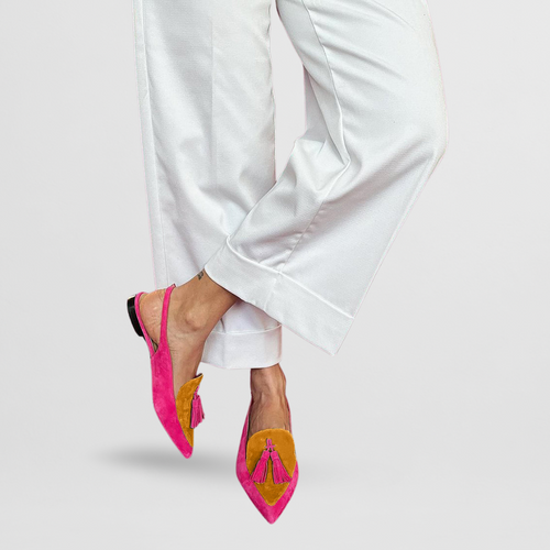 Frieda | Zweifarbige Schlupfschuhe aus Leder