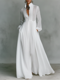 Frieda | Luftiges Maxi-Kleid mit Stehkragen