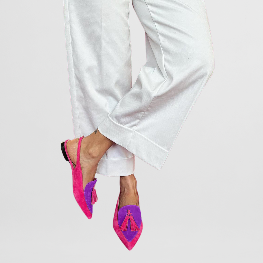 Frieda | Zweifarbige Schlupfschuhe aus Leder