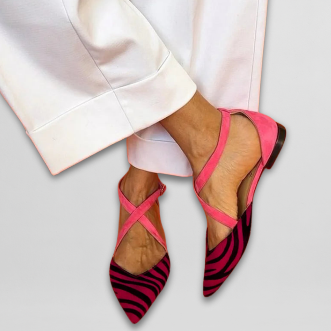 Zara | Mesh-Ballerina mit Kreuzband-Detail