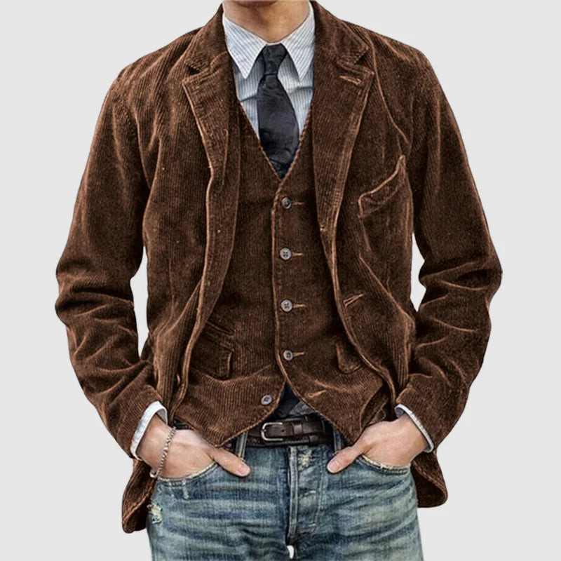 Frieda | Strukturierter Cord-Blazer mit Weste