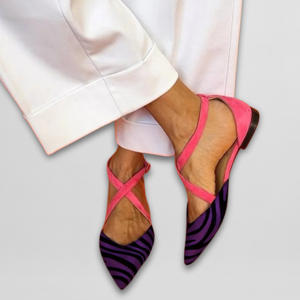 Zara | Mesh-Ballerina mit Kreuzband-Detail