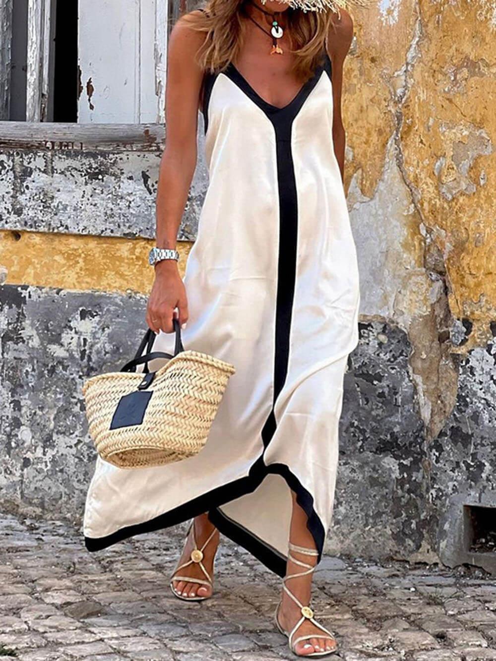 Vera | Buntes Colorblock Midi-Kleid
