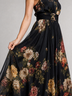 Adalina | Florales Neckholder-Midi-Kleid