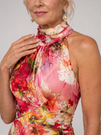 Cornelia | Halterneck Blumenmuster Maxikleid