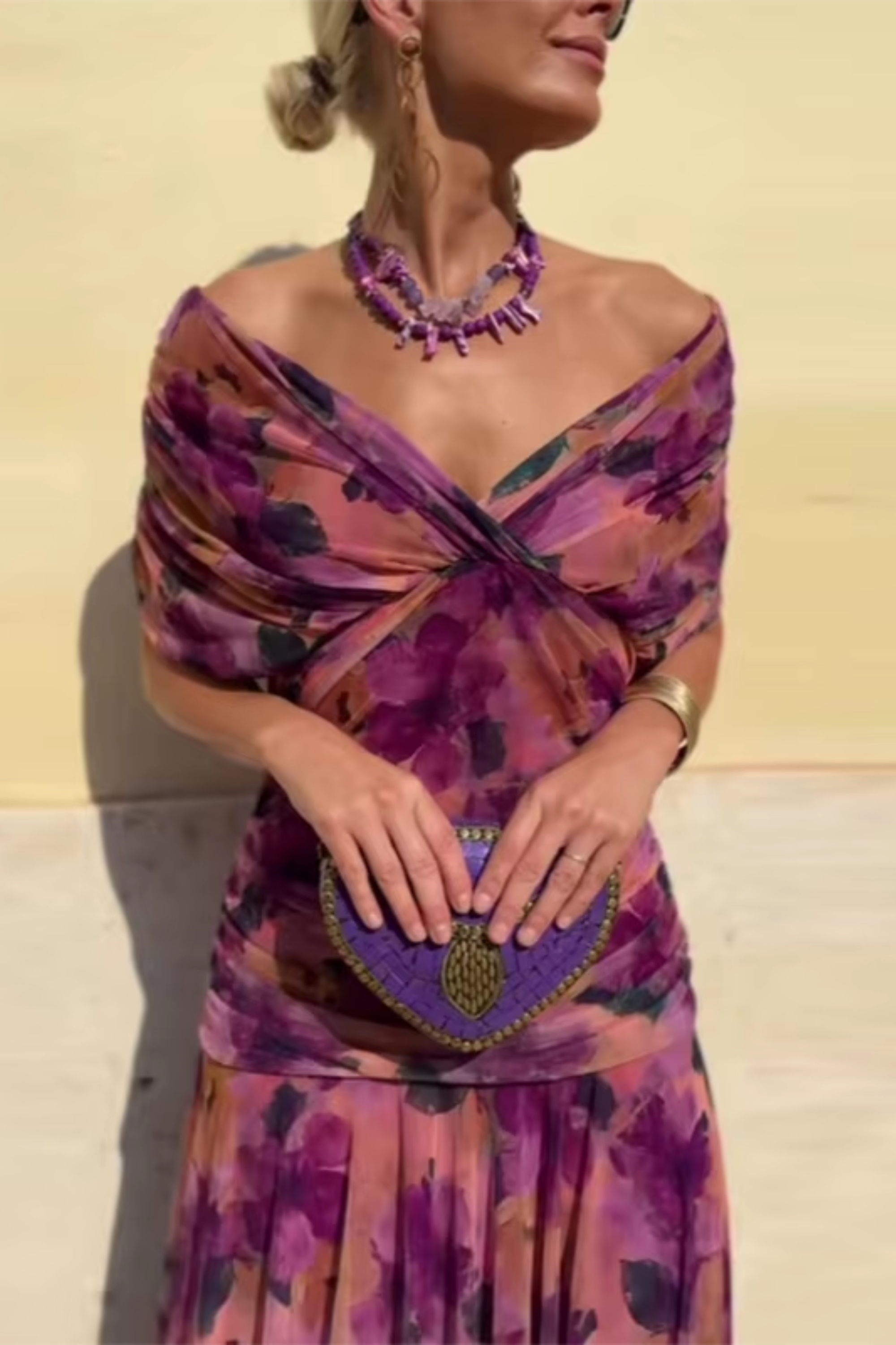 Nadine | Elegantes Maxi-Kleid mit Falten