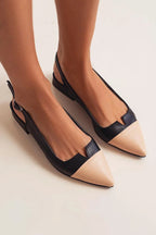 Lena | Zweifarbige Ballettschuhe mit Spitzendetail