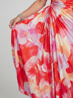 Ines | Ein Schulter Faltenrock Midi Kleid