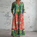 Margarethe | Romantisches Maxi-Kleid mit Blumenmuster