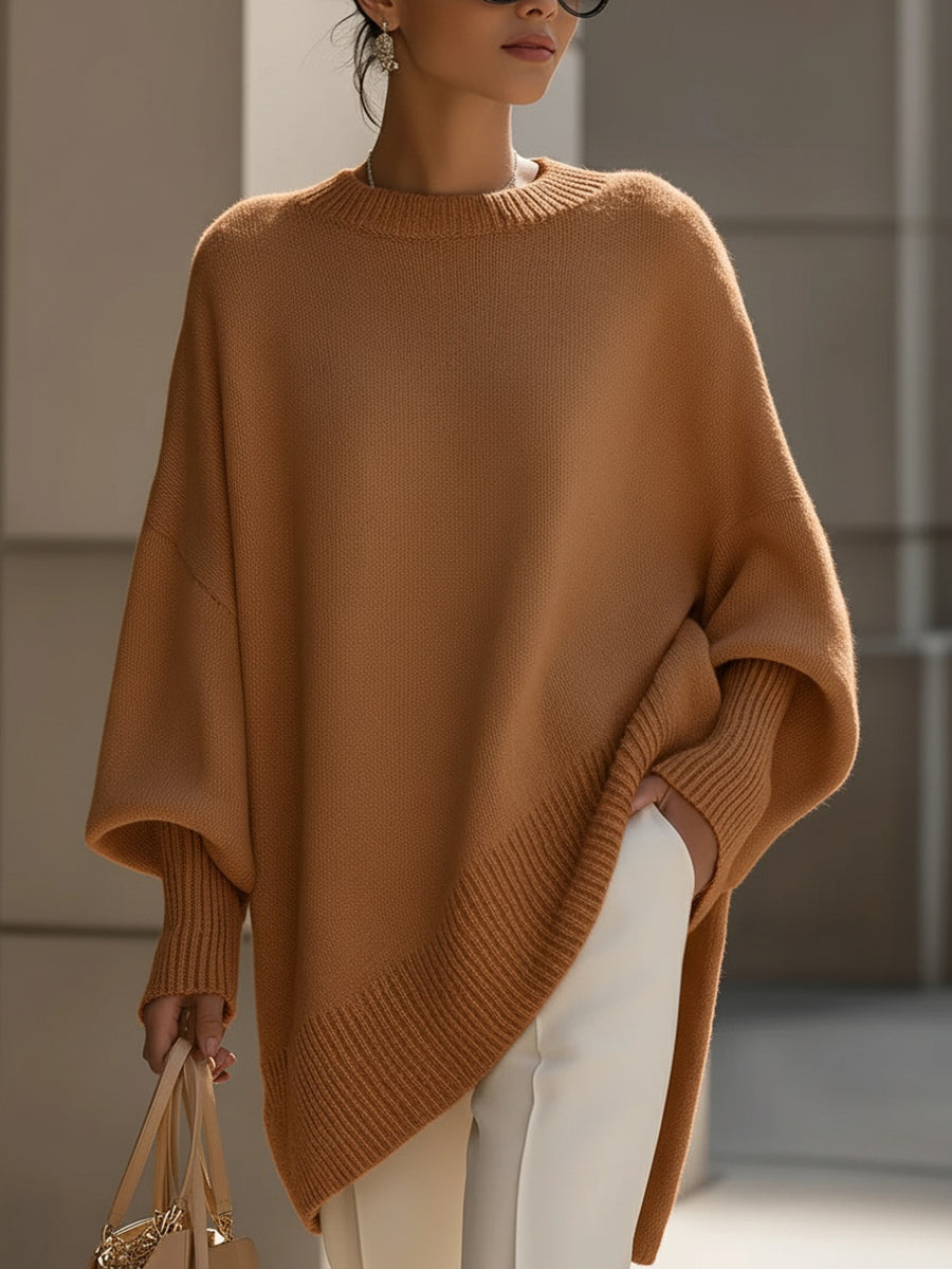 Nina | Weiter Poncho aus Feinstrick